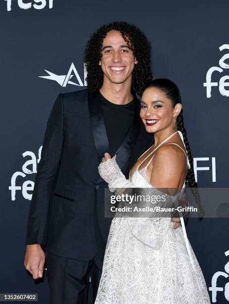 Cole Tucker and Vanessa Hudgens attend the 2021 AFI Fest - Opening Night Gala Premiere of Netflix's "tick, tick…BOOM" at TCL Chinese Theatre on...