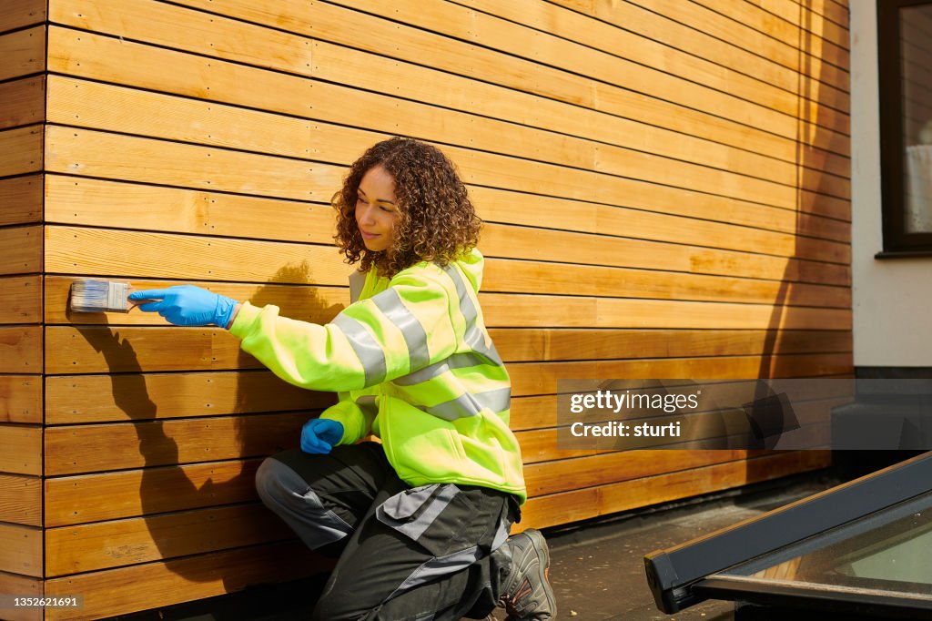 Guarding Cladding Protecting The Cedar Cladding High-Res Stock Photo - Getty Images