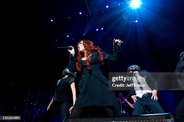 Demi Lovato performs at the Q102 Jingle Ball 2011 at the Wells Fargo Center on December 7, 2011 in Philadelphia, Pennsylvania.