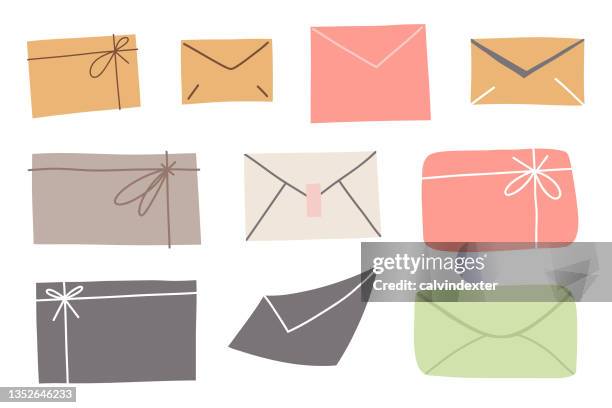 stockillustraties, clipart, cartoons en iconen met envelope doodles - doodle gifts