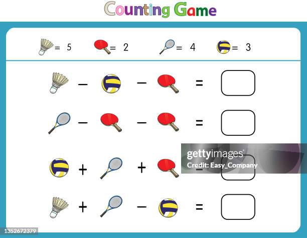 educational illustrations by matching words for young children. learn words to match pictures. as shown in the sport equipment category - tennis net white background stock illustrations