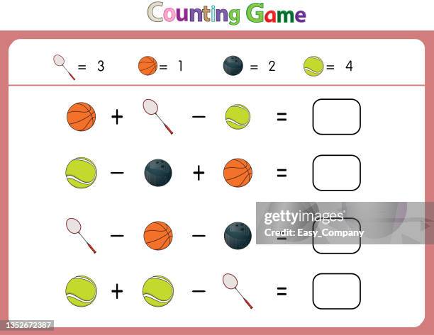 educational illustrations by matching words for young children. learn words to match pictures. as shown in the sport equipment category - tennis net white background stock illustrations