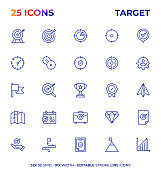 Target Editable Stroke Line Icon Series