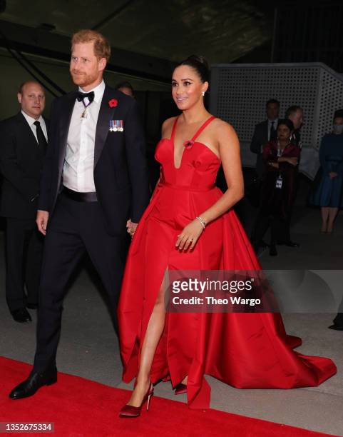 Prince Harry, Duke of Sussex, and Meghan, Duchess of Sussex attend on November 10, 2021 in New York City.