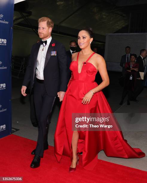 Prince Harry, Duke of Sussex, and Meghan, Duchess of Sussex attend on November 10, 2021 in New York City.