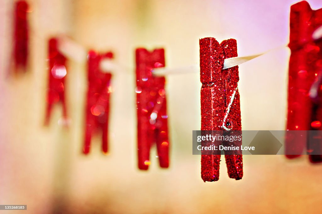 Red clothes pins