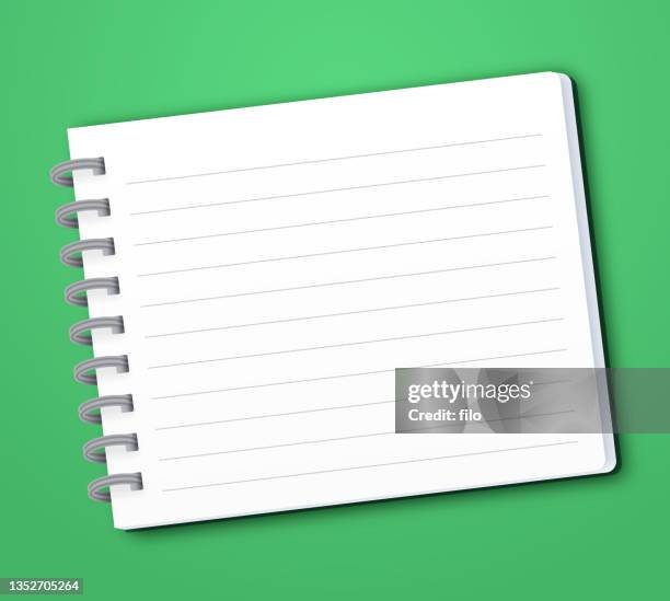 ilustrações de stock, clip art, desenhos animados e ícones de horizontal spiral notebook pages - note pad