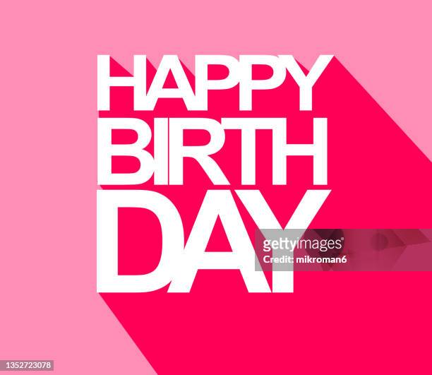 illustration for a birthday card saying happy birthday - cumplir años fotografías e imágenes de stock