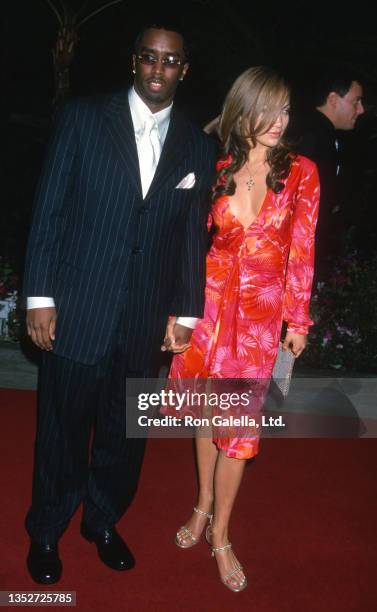 American rapper & producer Sean Combs and actress & singer Jennifer Lopez attend Clive Davis' pre-Grammy Awards party at the Beverly Hills Hotel,...