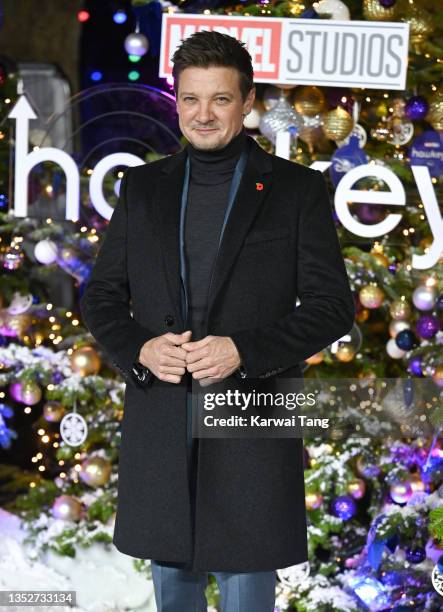 Jeremy Renner attends the UK Fan Screening of "Hawkeye" at Curzon Hoxton on November 11, 2021 in London, England.