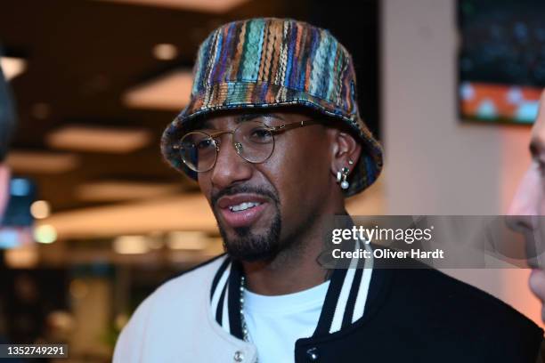 Jerome Boateng attend during a regional meeting of the club of former national players at the 2022 FIFA World Cup Qualifier match between Germany and...
