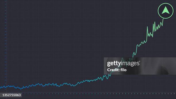 increasing value cryptocurrency or stock price commodity chart - inflation stock illustrations