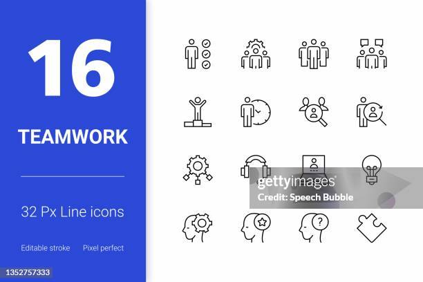 ilustraciones, imágenes clip art, dibujos animados e iconos de stock de iconos de línea de trazo editables de trabajo en equipo - corporate hierarchy