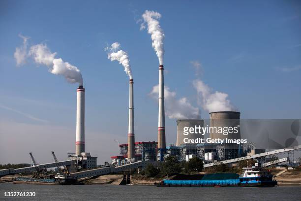 The view of the coal fired power plant on November 11, 2021 in Hanchuan, Hubei province, China. China and the United States on Wednesday released the...