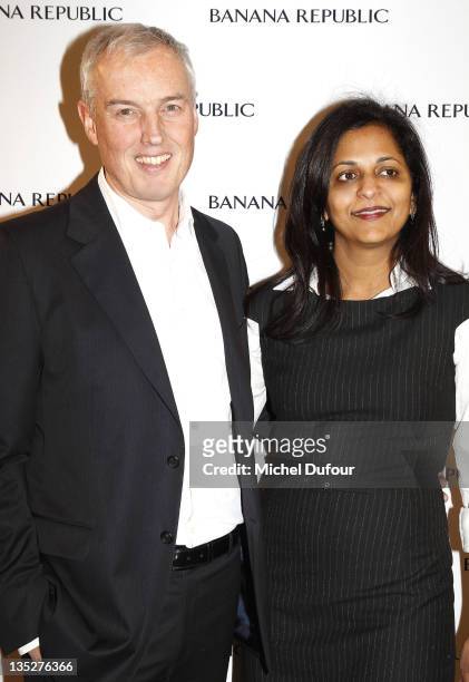 Stephen Sunnucks and Sonia Syngal attend the Banana Republic Champs-Elysees Flagship Opening on December 7, 2011 in Paris, France.