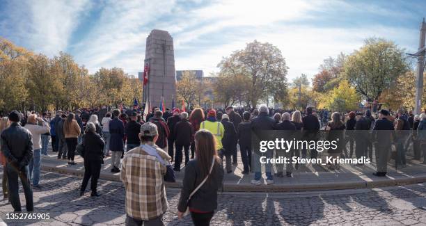 remembrance day 2021 in windsor, ontario - remembrance day canada stock pictures, royalty-free photos & images