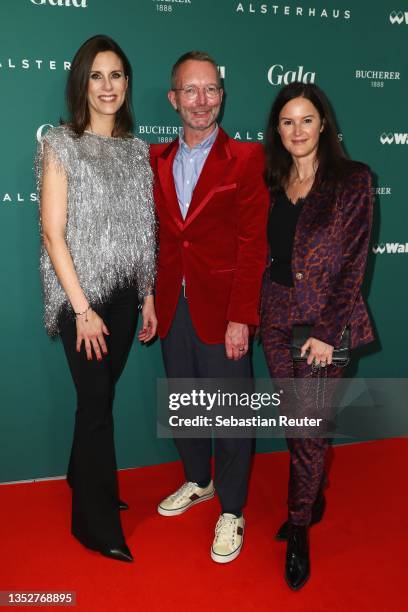 Alexandra Bagehorn , Marcus Luft and Doris Brückner attend the GALA Christmas Shopping Night at Alsterhaus on November 11, 2021 in Hamburg, Germany.