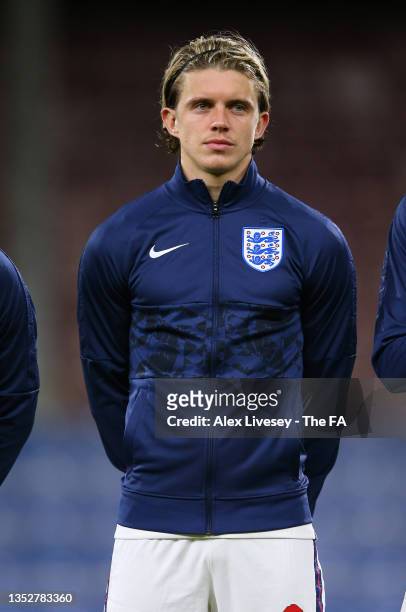 Conor Gallagher of England U21 looks on prior to during the UEFA European Under-21 Championship Qualifier match between England U21s and Czech...
