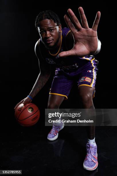 Jarell Martin of the Kings poses during the Sydney Kings NBL headshots session at NEP Studios on November 11, 2021 in Melbourne, Australia.