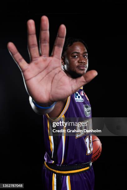 Jarell Martin of the Kings poses during the Sydney Kings NBL headshots session at NEP Studios on November 11, 2021 in Melbourne, Australia.