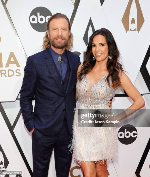 Dierks Bentley and Cassidy Black attend the 55th annual Country Music Association awards at the Bridgestone Arena on November 10, 2021 in Nashville,...