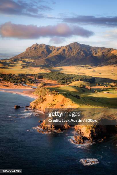 scenic view of sea against sky,whangarei,new zealand - whangarei heads stock pictures, royalty-free photos & images