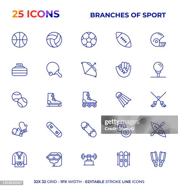 branches of sport editable stroke line icon series - rollerskates stock illustrations