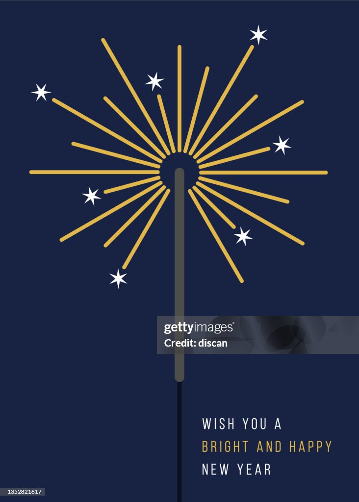 Bengal fire. New year sparkler candle isolated on black background. Party backdrop.