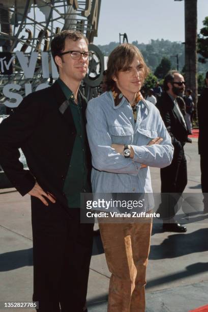 American singer-songwriter and musician Ben Folds and American musician Robert Sledge, both of American rock band Ben Folds Five, attend the 15th...