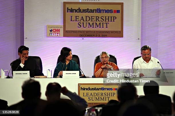 Prithviraj Chavan, Chief Minister of Maharashtra, Sagarika Ghose, Sheila Dikshit, Chief Minister of Delhi and Dr. Raman Singh, Chief Minister of...