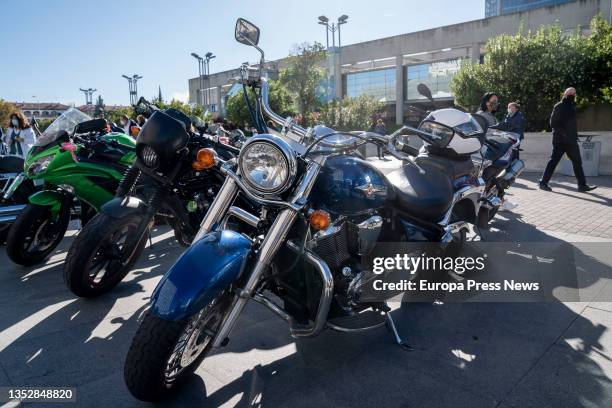 Several motorcycles exposed in a concentration of Harley Davidson motorcycles, in front of the Hospital de La Paz, on 12 November, 2021 in Madrid,...
