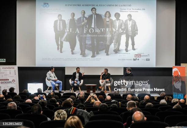 The director Alejandro Amenabar ; the cartoonist Paco Roca , and the film producer Fernando Bovaira intervene a dialogue to the public to discuss...