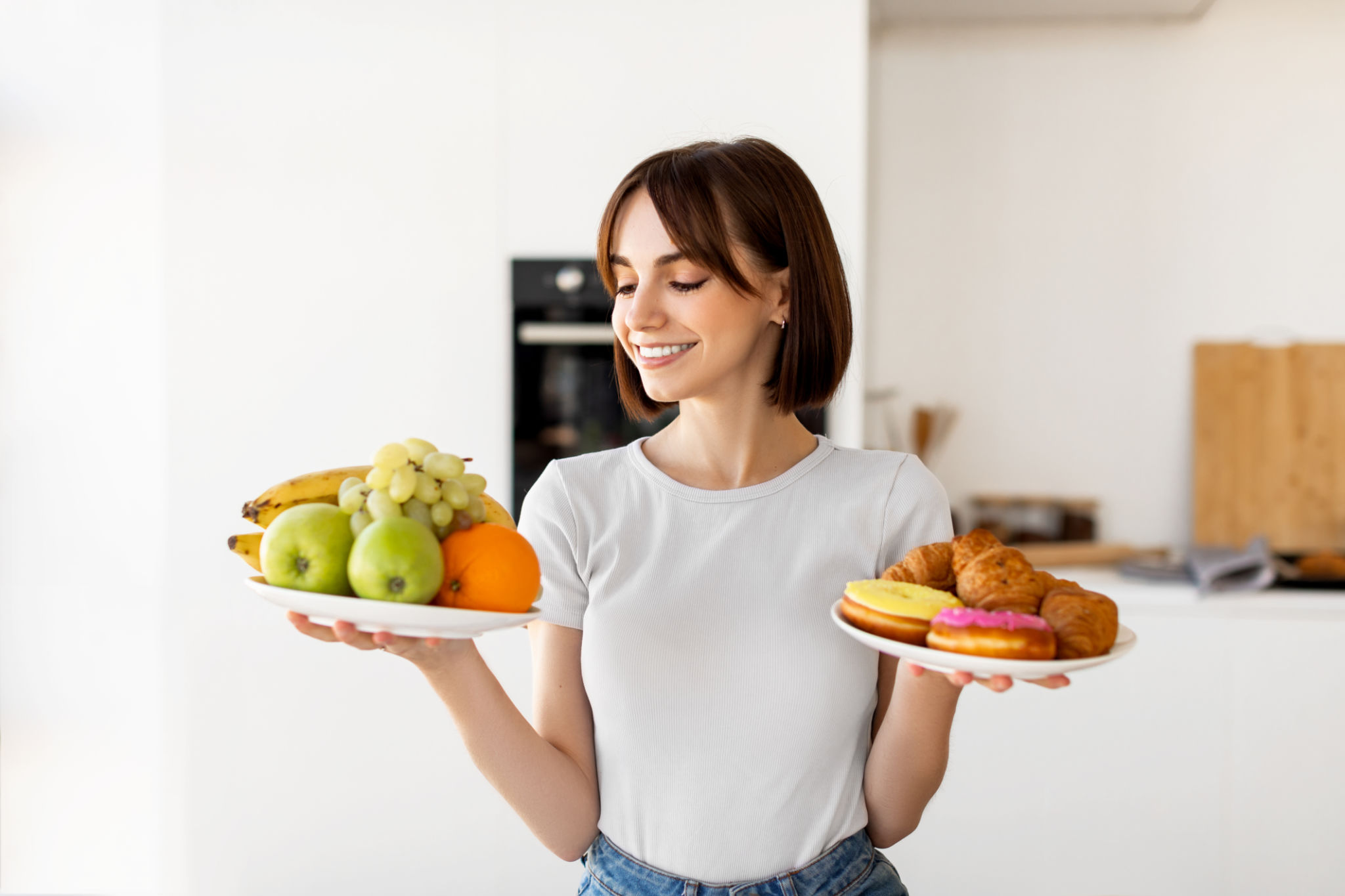woman choosing food
