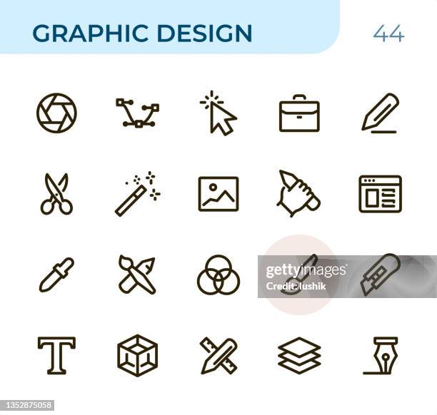 graphic design - pixel perfect unicolor line icons - responsive web design stock illustrations