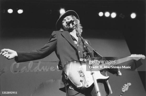 Bobby Caldwell sings Carrying guitar, Tokyo, Japan, circa 1970s.