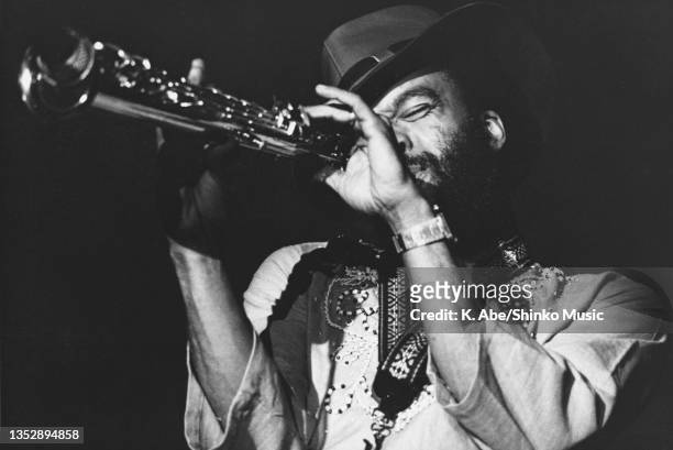American saxophonist Grover Washington Jr. Plays Soprano emotionally, venue unknown, circa 1975.