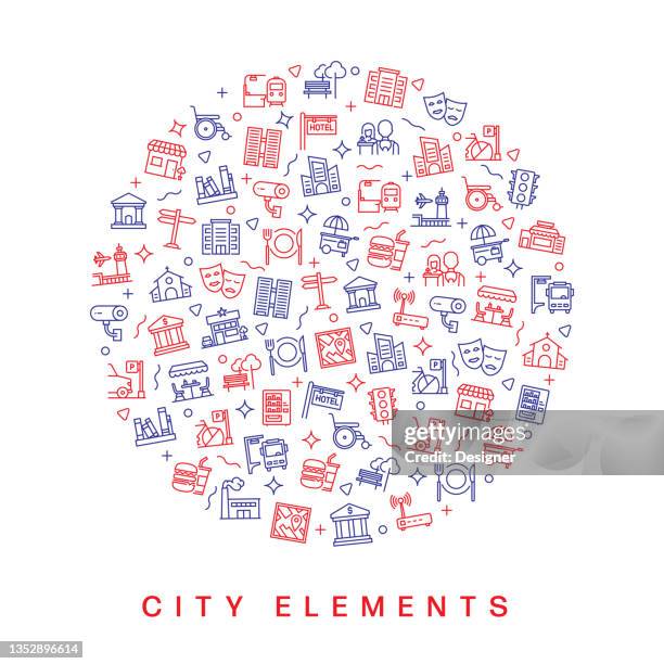city life related pattern design - school cafeteria stock illustrations