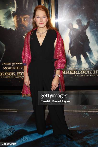 Geraldine James attends the European premiere of Sherlock Holmes: A Game Of Shadows at The Empire Leicester Square on December 8, 2011 in London,...