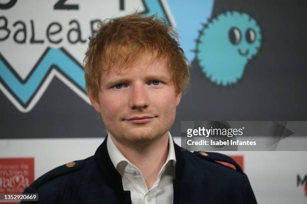 Ed Sheeran attends 'Los40 Music Awards' Photocall on November 12, 2021 in Palma de Mallorca, Spain.