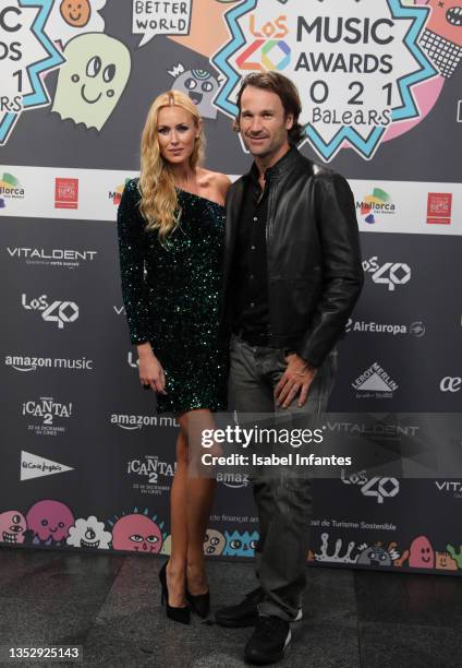 Carolina Cerezuela and Carlos Moya attend 'Los40 Music Awards' Photocall on November 12, 2021 in Palma de Mallorca, Spain.