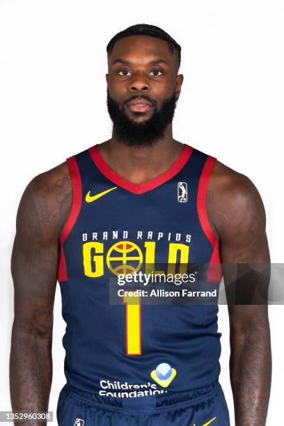 Lance Stephenson of the Grand Rapids Gold poses for a photo during team media day on November 3, 2021 at the DeltaPlex Arena in Grand Rapids,...