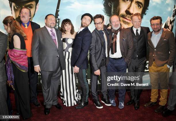 Geraldine James, Stephen Fry, Joel Silver, Noomi Rapace, Jude Law, Robert Downey Jr, Hans Zimmer, Jared Harris and Eddie Marsan arrive at the...