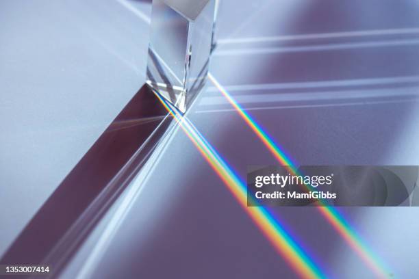 prism is reflecting the light of the rainbow - refraction stock pictures, royalty-free photos & images