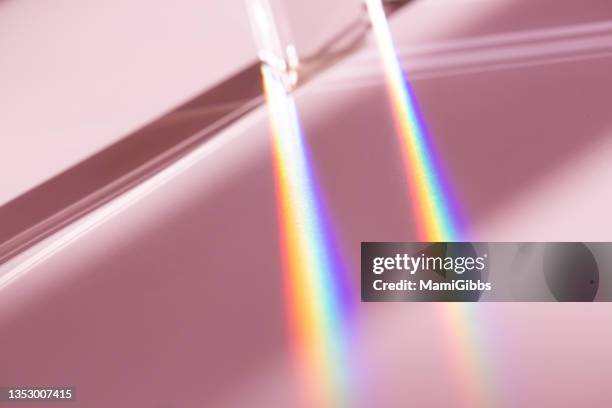 prism reflecting the light of the rainbow - colour spectrum stock-fotos und bilder