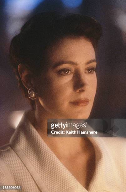 American actress Sean Young as Stacy Mansdorf in the film 'Blue Ice', 1992.