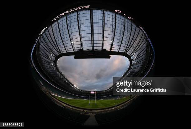 General view inside the stadium prior to the Autumn Nations Series match between England and Australia at Twickenham Stadium on November 13, 2021 in...