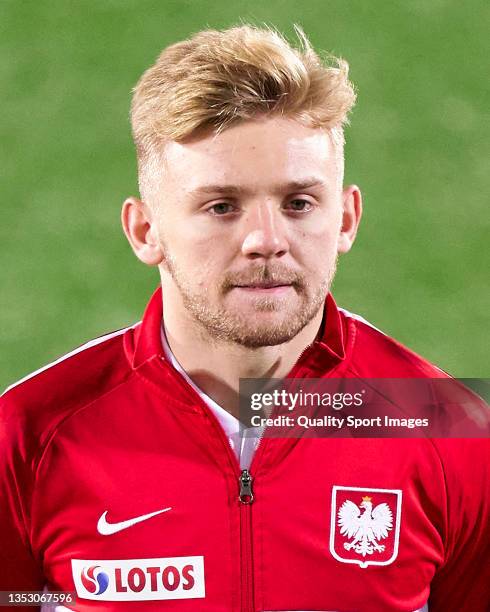 Kamil Jozwiak of Poland looks on prior to the 2022 FIFA World Cup Qualifier match between Andorra and Poland at Estadi Nacional on November 12, 2021...