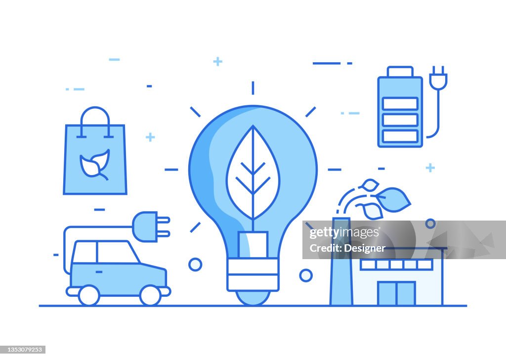 Green Energy Related Process Infographic Template. Process Timeline Chart. Workflow Layout with Linear Icons