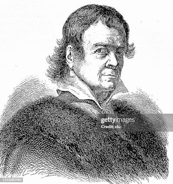 friedrich müller, also maler müller, german-roman painter, engraver and poet of sturm und drang. - kunst, kultur und unterhaltung stock illustrations