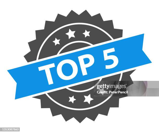 top 5 - stempel, aufdruck, siegelvorlage. grunge-effekt. vektor-stock-illustration - oberteil stock-grafiken, -clipart, -cartoons und -symbole